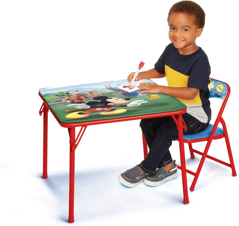 Mickey Mouse Table & Chair Set for Toddlers 24-48M, Includes 1 Table & 1 Chair [Amazon Exclusive] Table: 20″L x 20″W x 16.4″H, Chair: 12″L x 11.6″W x 17″H – Weight Limit: 70 lbs