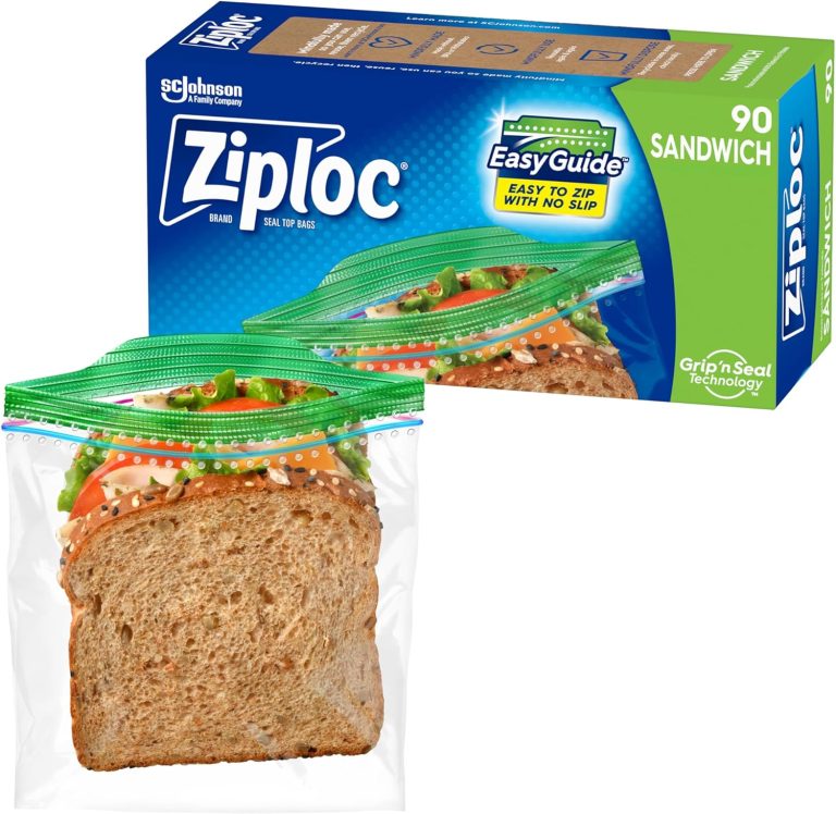 Ziploc® Brand Sandwich Bags – 5.88″ Width x 6.50″ Length – Clear – 90/Box – 90 Per Box – Sandwich, Food