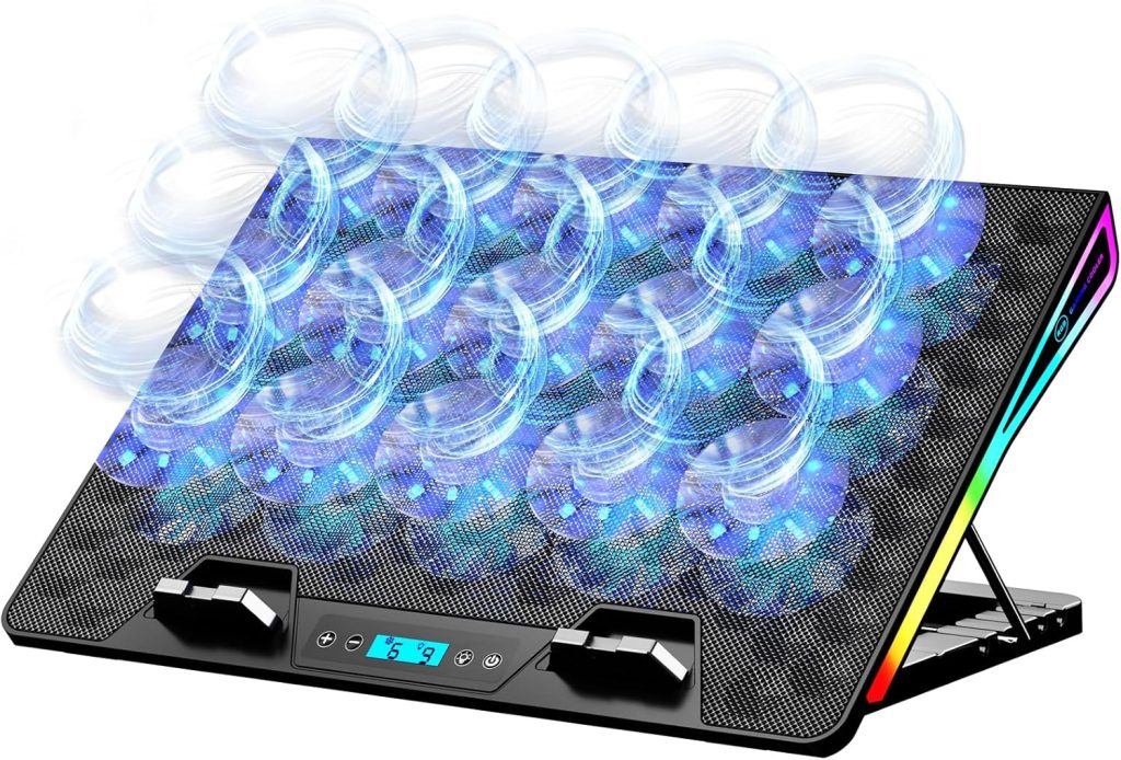 AICHESON Laptop Cooling Pad, 15 Powerful Cooling Fans, Gaming Laptop Cooler with RGB Lights for 15-17.3 inch PC Computers AICHESON Laptop Cooling Pad, 15 Powerful Cooling Fans, Gaming Laptop Cooler with RGB Lights for 15-17.3 inch PC Computers