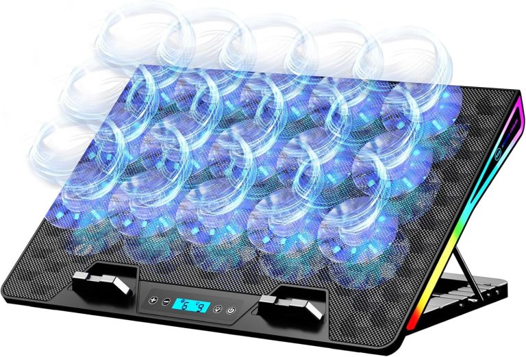 AICHESON Laptop Cooling Pad, 15 Powerful Cooling Fans, Gaming Laptop Cooler with RGB Lights for 15-17.3 inch PC Computers