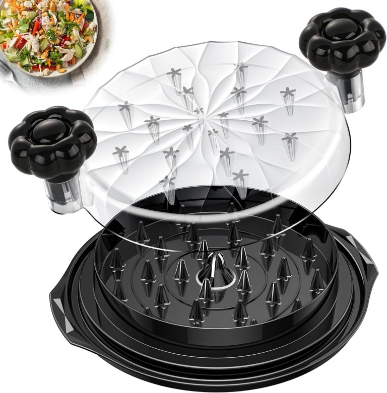 Chicken Shredder Tool Twist Large – 10” Pro Meat Shredders for Chicken Breast,Visible Kitchen Grinder Shredder Machine with Brush,Strong Anti-Slip Strip,Ergonomic Handle,BPA Free (Black)
