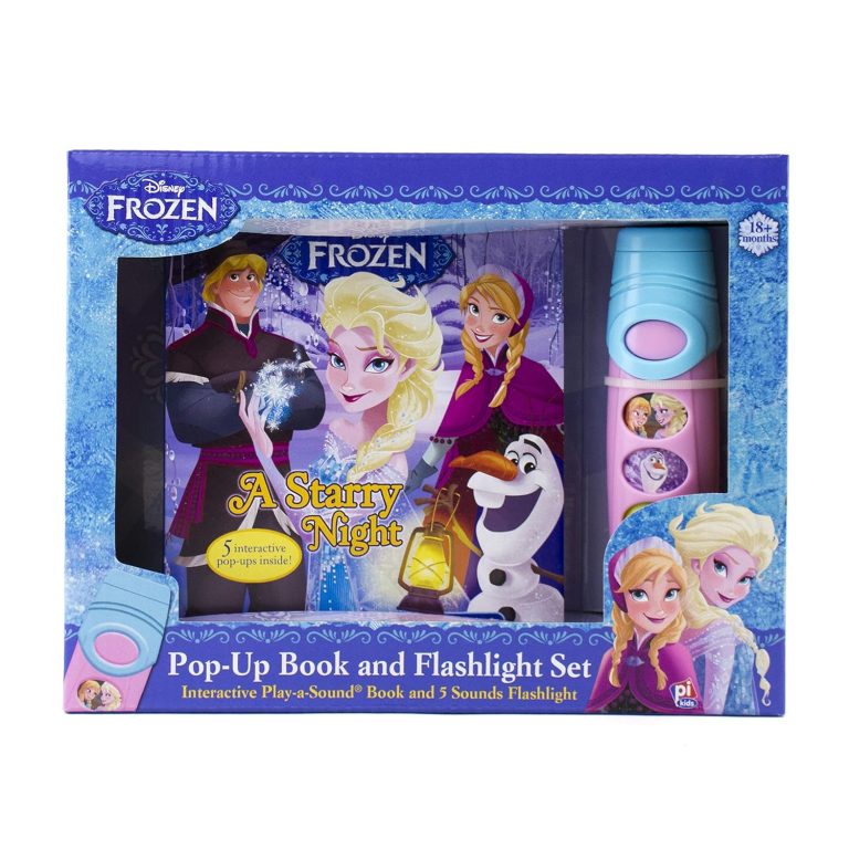 Disney Frozen Elsa, Anna, Olaf, and More! – Pop-up Book and Flashlight Toy Set – PI Kids (Play-A-Sound)