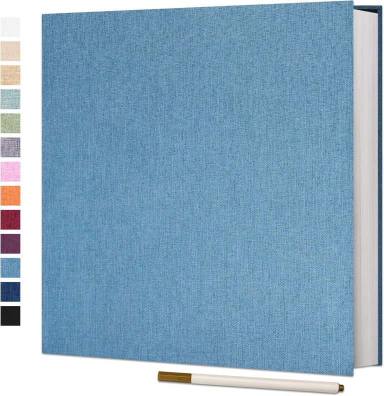 Vienrose Large Photo Album Self Adhesive for 4×6 5×7 8×10 Pictures Scrapbook Album DIY Scrap Book 40 Sticky Pages with A Metallic Pen