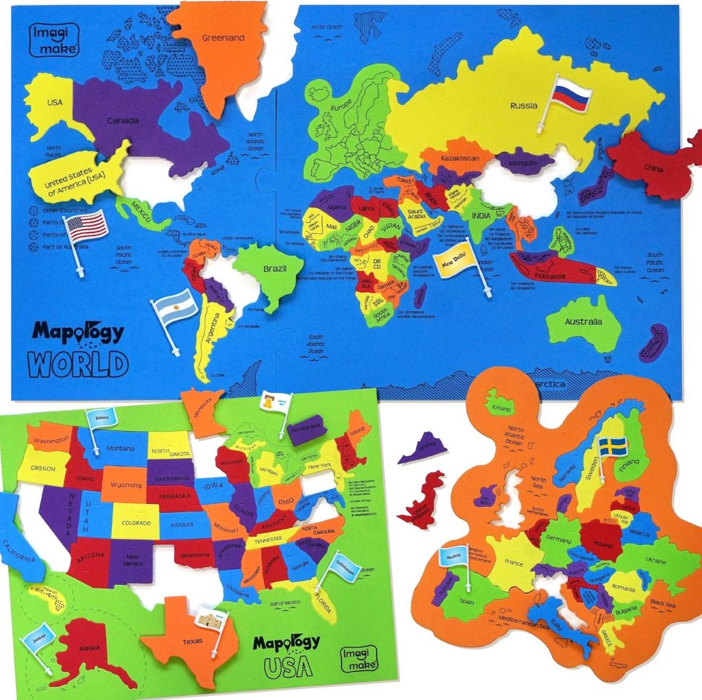 Imagimake Mapology USA & World Map Puzzle with Flags, Capitals, Stickers | Educational Toys for Ages 5-7 | Jigsaw Puzzles for Kids Ages 8-10 | Geography Toys for Ages 8-13 | 6 Year Old Boy/Girl Gifts Imagimake Mapology USA & World Map Puzzle with Flags, Capitals, Stickers | Educational Toys for Ages 5-7 | Jigsaw Puzzles for Kids Ages 8-10 | Geography Toys for Ages 8-13 | 6 Year Old Boy/Girl Gifts