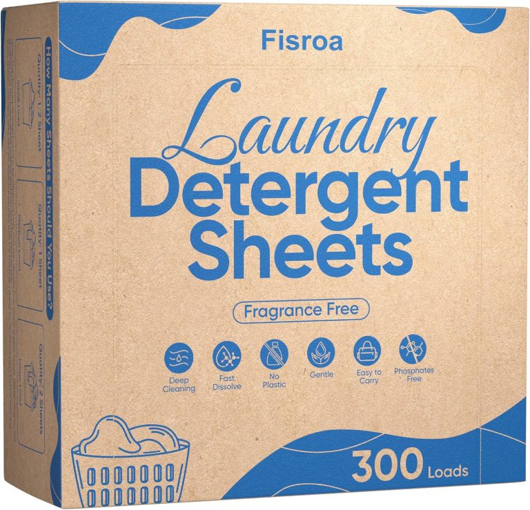 Fragrance Free Laundry Detergent Sheets Travel Eco-friendly 300 Loads Fisroa Clothes Washing Detergent Sheets Plastic-Free Washer Sheets, Unscented Liquidless Laundry Sheets Strips Tablet