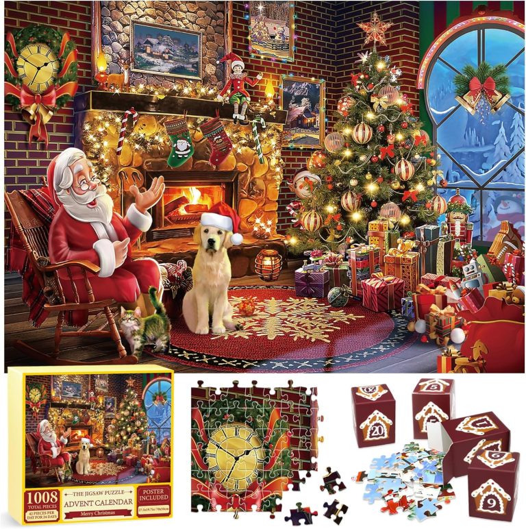 Puzzle Advent Calendar 2024 Adult Teen, 1008Pcs Jigsaw Puzzles Christmas Advent Calendar 2024 for Adult Women Men Teen Girls Boys Kids Advent Calendar Puzzle Gifts for 24 Days Countdown to Christmas