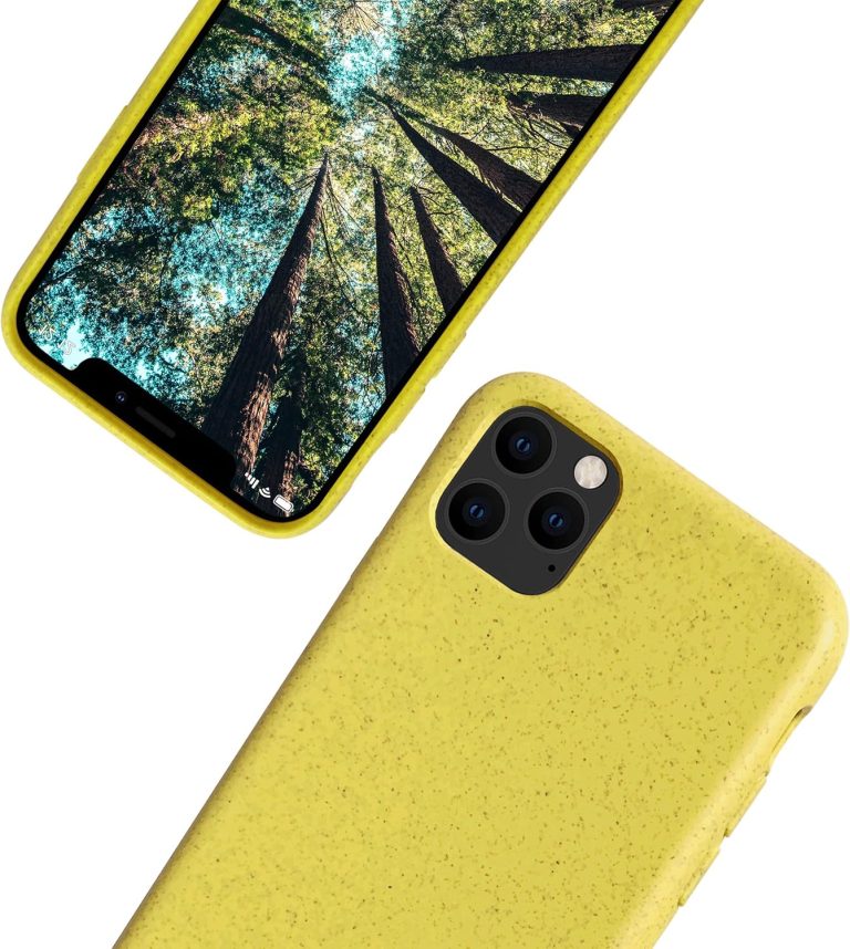 eplanita Eco iPhone 11 Pro Max Mobile Phone Case, Biodegradable and Compostable Plant Fibre and Soft TPU, Drop Protection Cover, Eco Friendly Zero Waste (iPhone 11 Pro Max, Yellow)