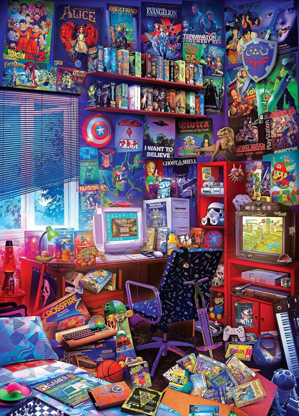 ’80s Game Room Pop Culture 1000 Piece Jigsaw Puzzle by Rachid Lotf | Interactive Brain Teaser, Educational Toys & Games for Kids and Adults | 28 x 20 Inches ’80s Game Room Pop Culture 1000 Piece Jigsaw Puzzle by Rachid Lotf | Interactive Brain Teaser, Educational Toys & Games for Kids and Adults | 28 x 20 Inches