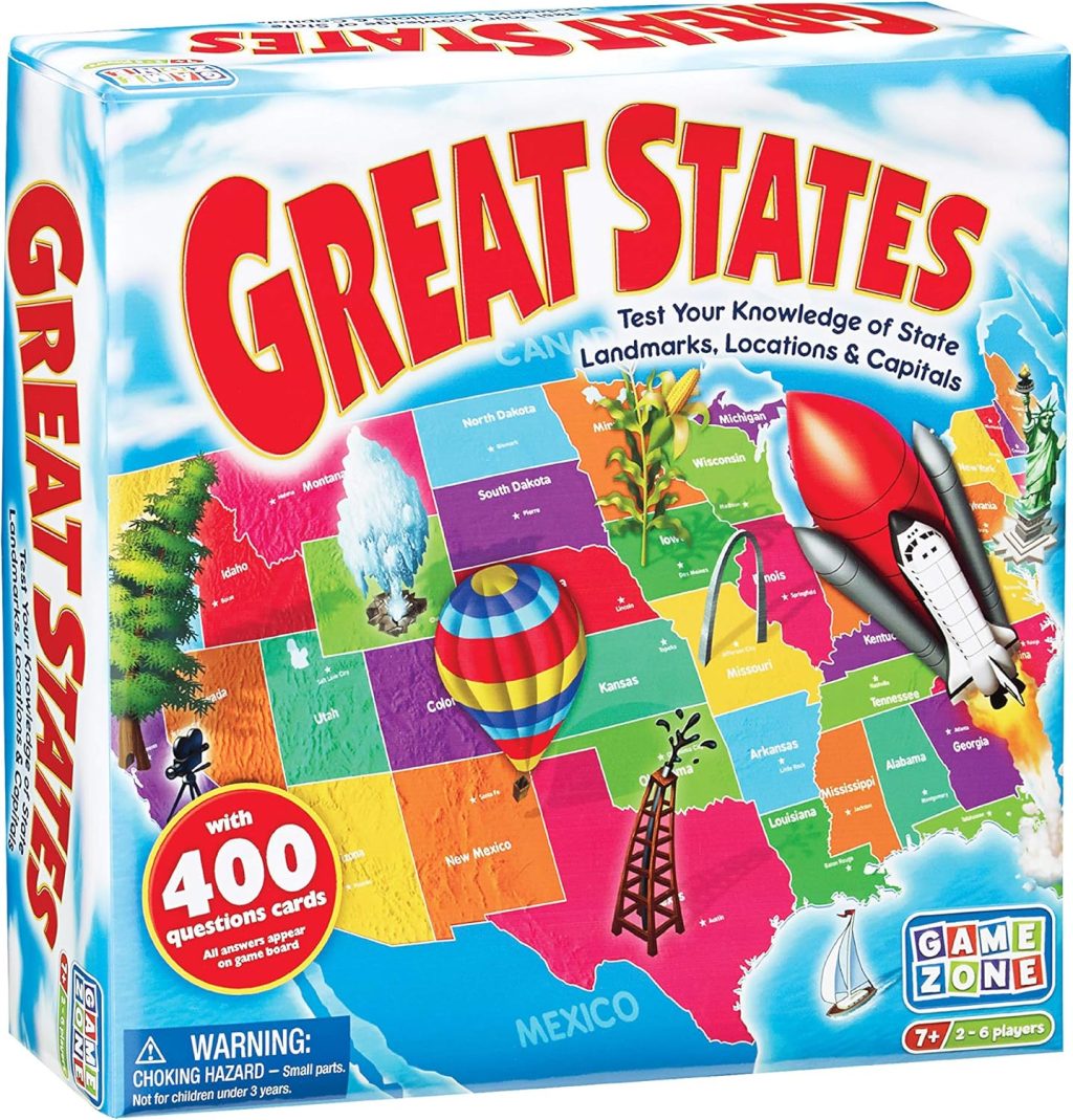 Game Zone Great States – Fun and Educational Geography Game for Ages 7+ – An Engaging Way to Learn about the 50 States with Friends and Family Game Zone Great States – Fun and Educational Geography Game for Ages 7+ – An Engaging Way to Learn about the 50 States with Friends and Family
