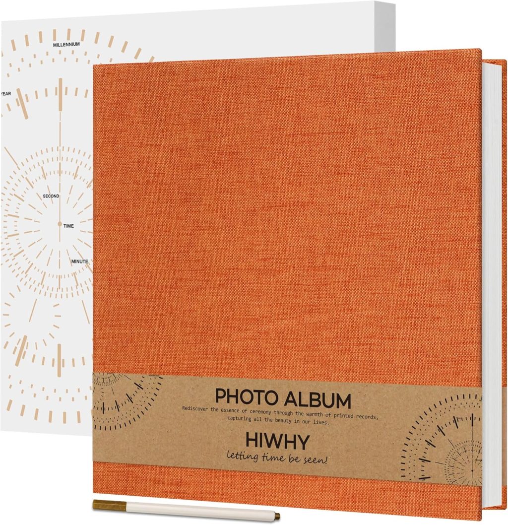 Large Photo Album Self Adhesive for 4×6 8×10 Pictures Scrapbook Album DIY Scrap Book 60 Sticky Pages Family Wedding Couple with A Metallic Pen Orange Large Photo Album Self Adhesive for 4×6 8×10 Pictures Scrapbook Album DIY Scrap Book 60 Sticky Pages Family Wedding Couple with A Metallic Pen Orange