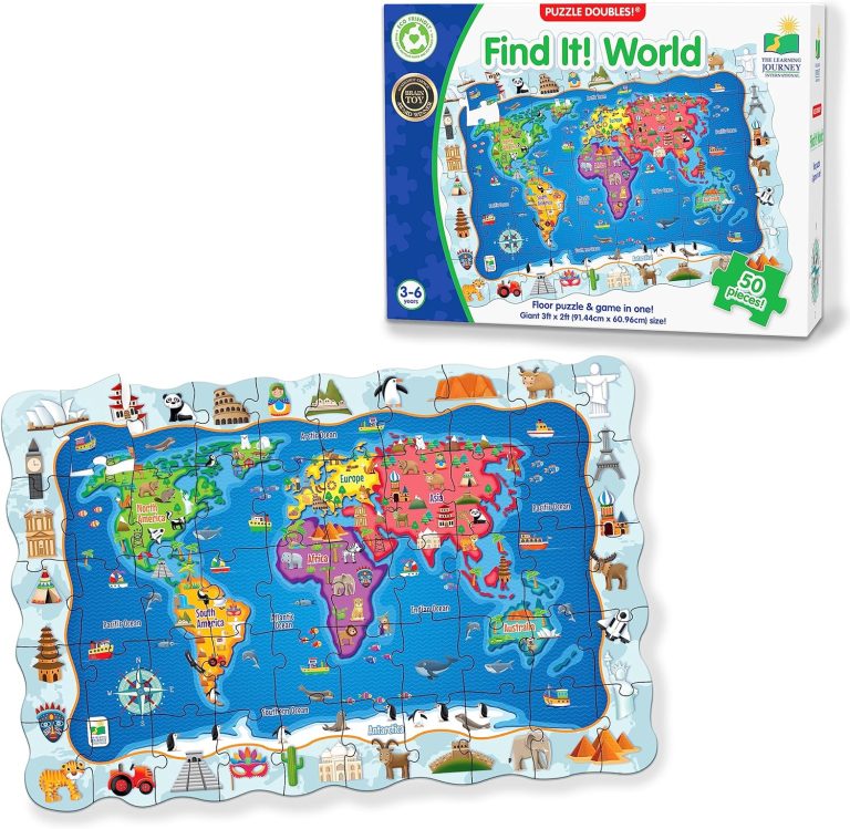 The Learning Journey: Puzzle Doubles – Find It! World – Globe Puzzle – Award Winning Toys