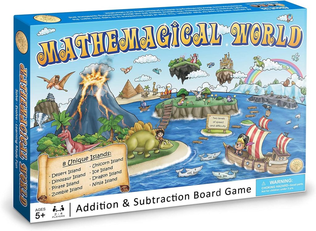 Mathemagical World – Addition & Subtraction Math Board Game for Kids, 2-4 players, Ages 5+ and Perfect for Homeschool, Kindergarten, Pre-k, and Gifted & Talented Prep Mathemagical World – Addition & Subtraction Math Board Game for Kids, 2-4 players, Ages 5+ and Perfect for Homeschool, Kindergarten, Pre-k, and Gifted & Talented Prep