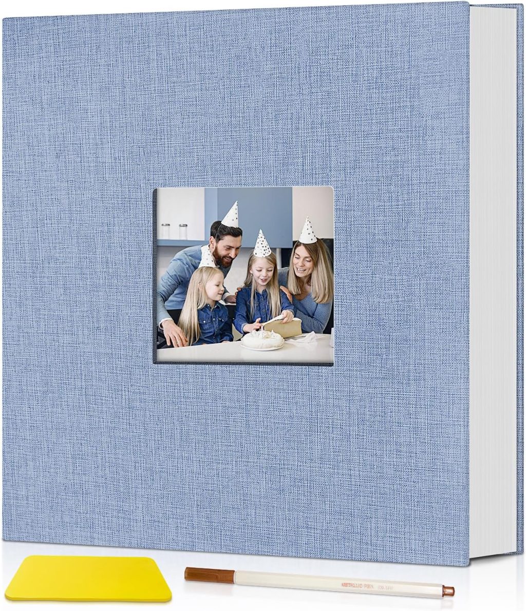 Popotop Photo Album Self Adhesive with Picture Display Window,40 Pages DIY Scrapbook Album for 4×6 8×10 Picture,Linen Cover Memory Book for Baby Wedding, with Scraper and Metallic Pen Popotop Photo Album Self Adhesive with Picture Display Window,40 Pages DIY Scrapbook Album for 4×6 8×10 Picture,Linen Cover Memory Book for Baby Wedding, with Scraper and Metallic Pen