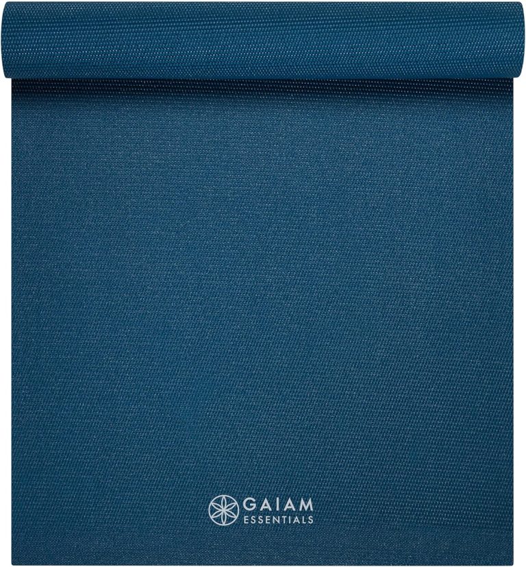 Gaiam Essentials Premium Yoga Mat with Yoga Mat Carrier Sling (72″L x 24″W x 1/4 Inch Thick)