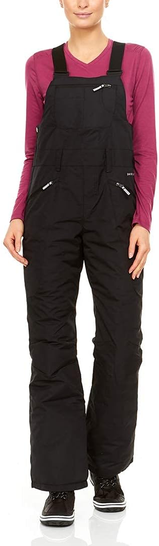 Swiss Alps Womens Water Resistant Breathable Ski Bib Pants with Pocket