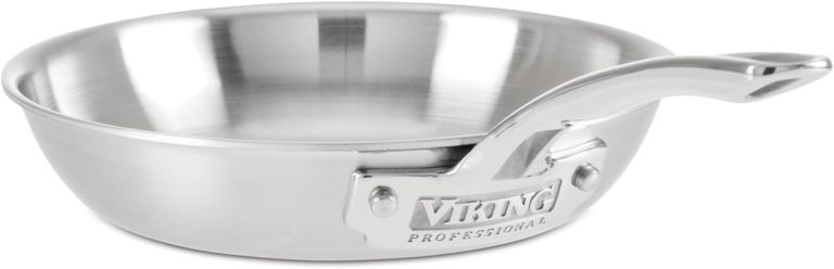Viking Culinary Professional 5-Ply Stainless Steel Fry Pan, 8 Inch, Ergonomic Stay-Cool Handle, Dishwasher, Oven Safe, Works on All Cooktops including Induction