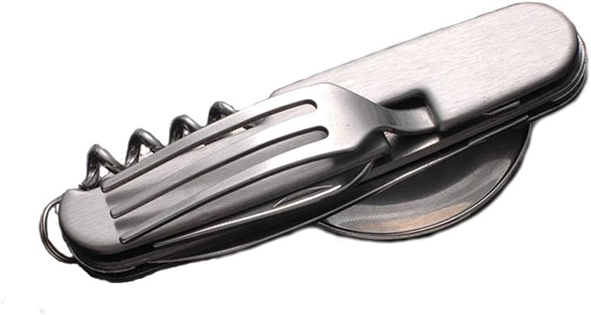 Multifunctional 6-in-1 fork and spoon corkscrew combination/outdoor camping fork/spoon/table knife Military package for hiking, survival and camping (1 set) Multifunctional 6-in-1 fork and spoon corkscrew combination/outdoor camping fork/spoon/table knife Military package for hiking, survival and camping (1 set)