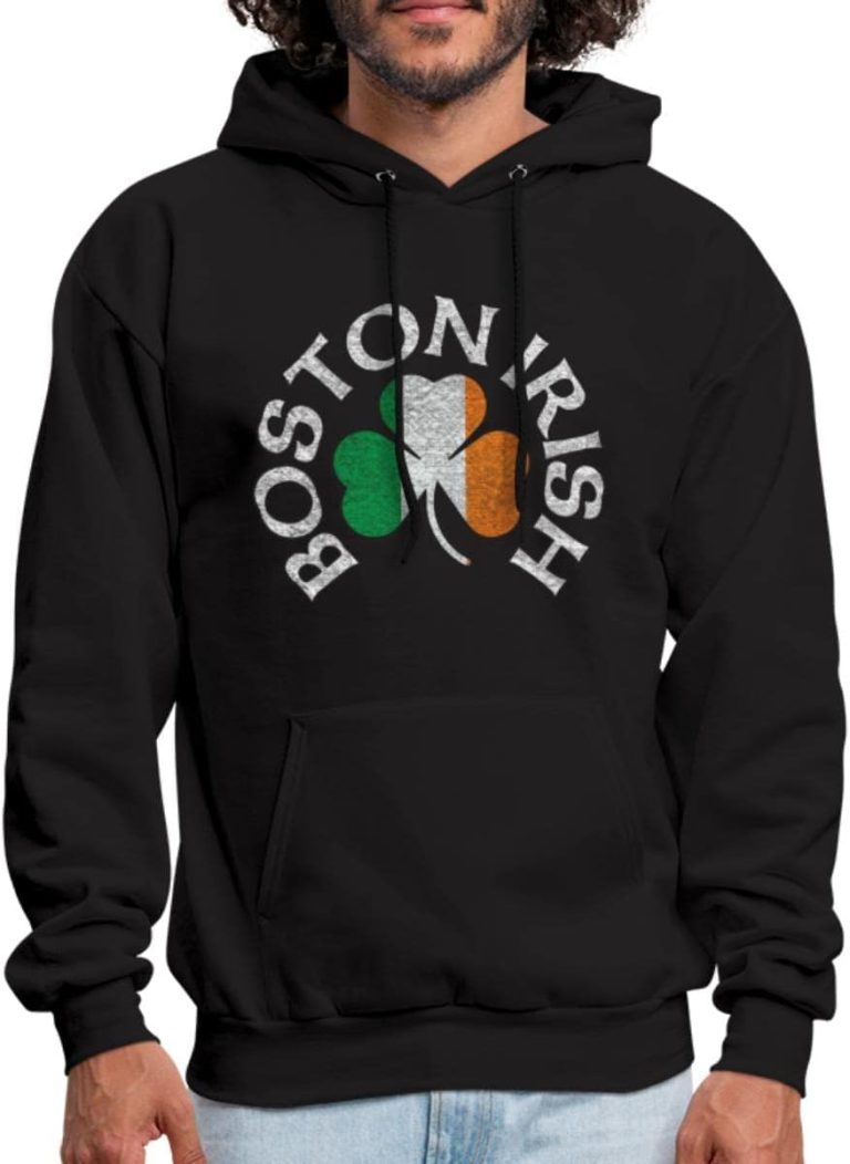 Spreadshirt Boston Irish Shamrock St. Patrick’s Day Classic Men’s Hoodie