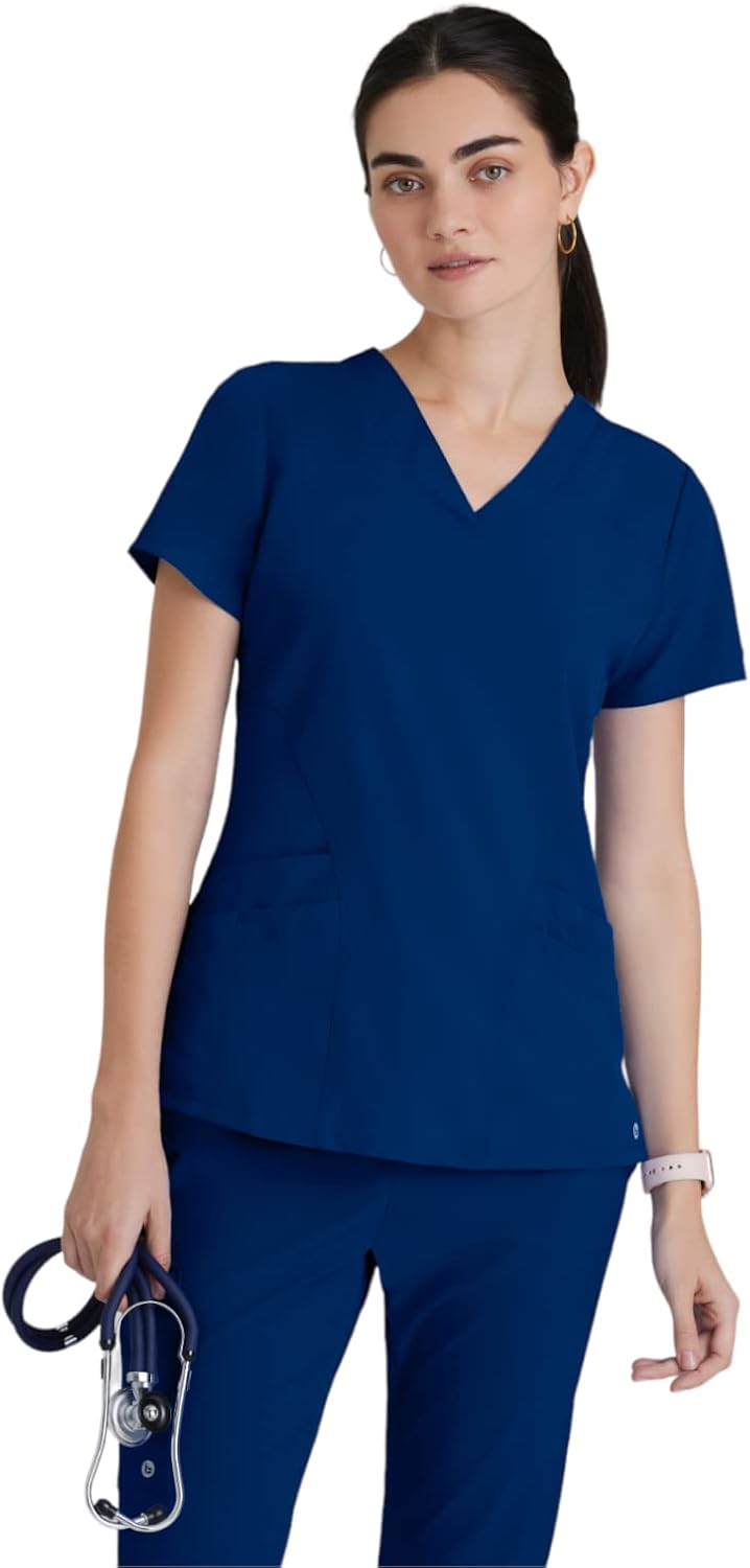 BARCO ONE Women’s Pulse Scrub Top, Sporty V-Neck Medical Top w/ 4-Way Stretch & 5 Pockets BARCO ONE Women’s Pulse Scrub Top, Sporty V-Neck Medical Top w/ 4-Way Stretch & 5 Pockets