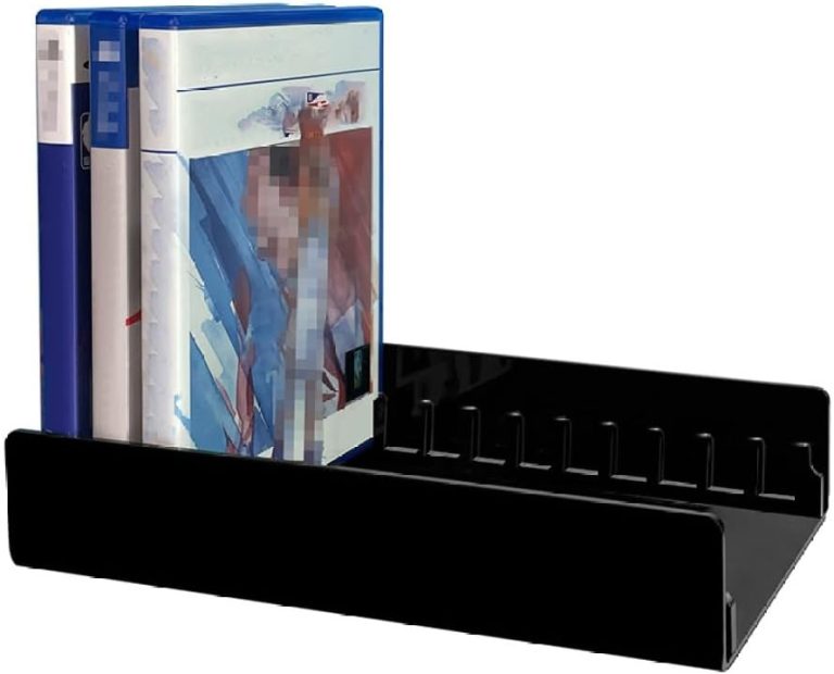 Video Game Storage Organizer Disc Holder For PS5 Pro, Acrylic Game Disc Holder Box Gaming Accessories Shelf Tower (Black)