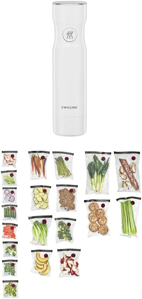 ZWILLING Fresh & Save Vacuum Sealer Machine with Reusable Food Storage Bags and Snack bags for Meal Prep