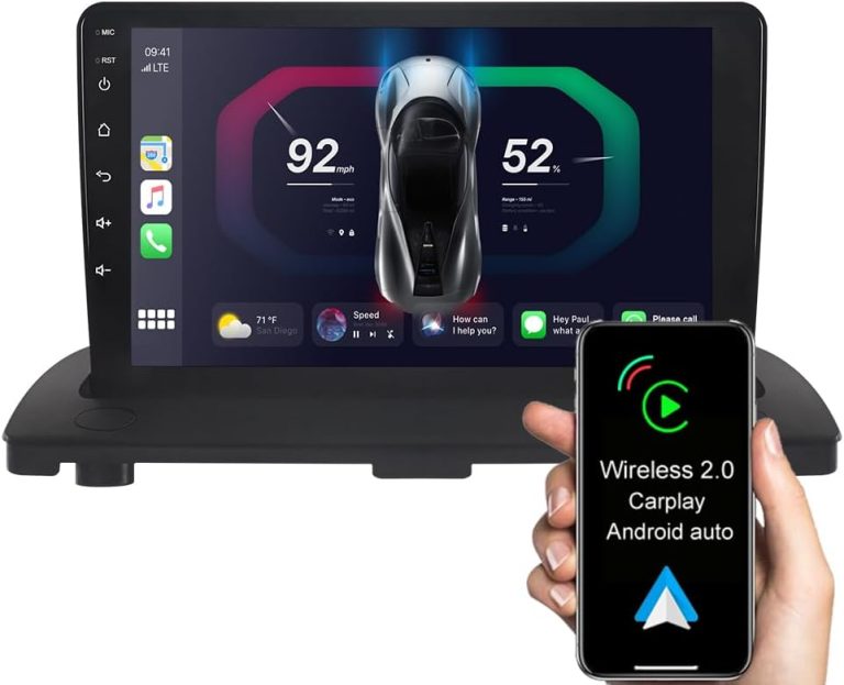 ASURE Car Stereo Radio Upgrade for Volvo XC90 MK1 2002-2014,9 inch 4core 2GB+32GB Car GPS Navigation Head Unit with Carplay Android Auto, 1280×800 Touchscreen Multimedia Player