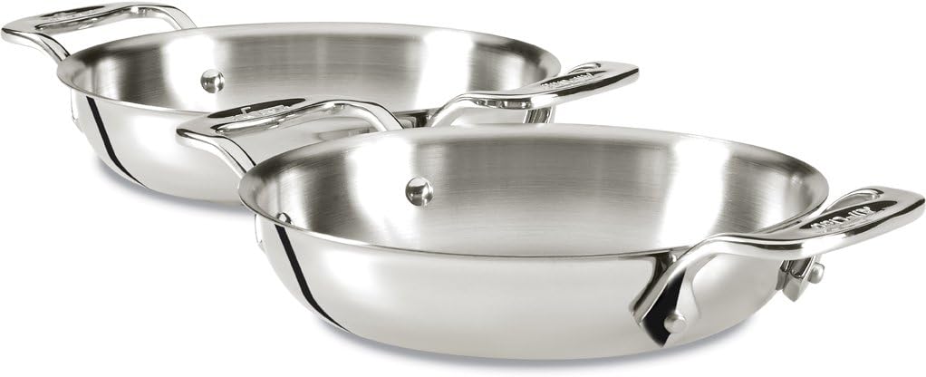 All-Clad Specialty Stainless Steel Gratins 6 Inch Pots and Pans, Cookware Silver All-Clad Specialty Stainless Steel Gratins 6 Inch Pots and Pans, Cookware Silver