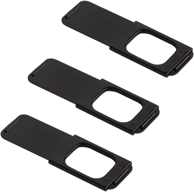 1.0 Webcam Cover Slide 3 Pack | Sliding Laptop Camera Blocker | 1.5” x 0.5” by 1.5mm Thin | Camera Blocker for Computers, Tablets, Echos, Chromebook & More | Make Security a Priority | Black