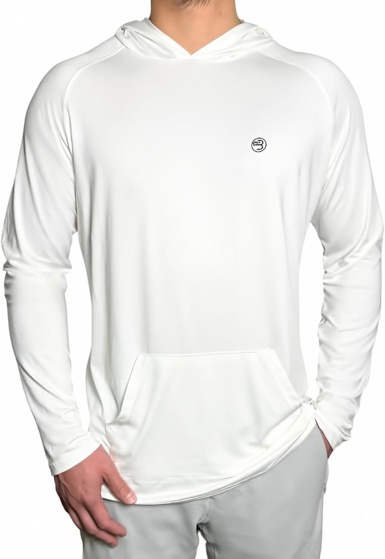 Mens Dry-Fit UPF 50+ Sun Shirt Hooded, Fishing Shirts for Men Long Sleeve, SPF Shirts for Men, Men’s Rash Guard