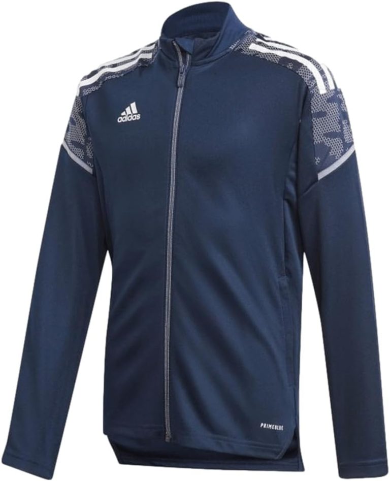 adidas Youth Soccer Condivo 21 Track Jacket – Made from Recycled Material, Moisture-Absorbing,