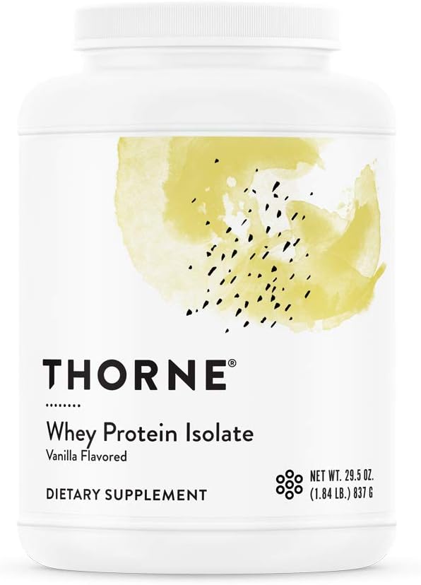 THORNE Whey Protein Isolate – 21 Grams of Easy-to-Digest Whey Protein Powder – NSF Certified for Sport – Vanilla Flavored – 29.5 Ounces – 30 Servings