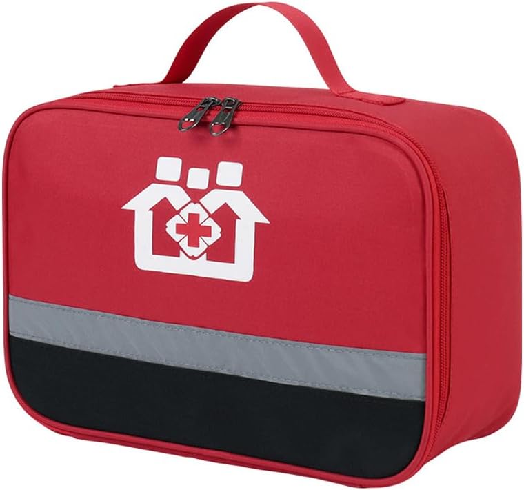Red Medical Supplies Organizer Bag, Empty First Aid kit Bag, Travel Medicine Bag for Car Home Camping Hiking(Small)