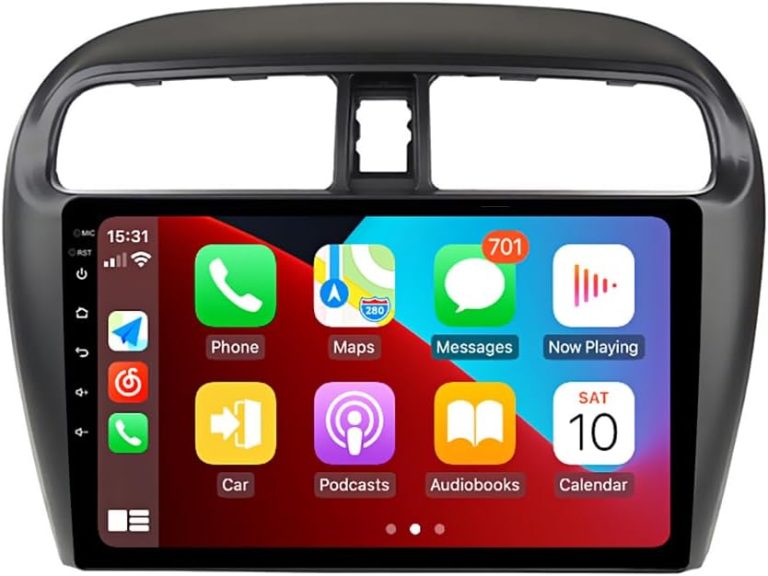 for Android 13 Mitsubishi Mirage Radio 2012-2023 Car Stereo GPS Navigation Unit with Wireless Carplay Android Auto Receiver IPS HD Touchscreen Free Reverse Camera Mic (4GB RAM+64GB ROM)