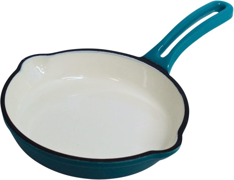 Mirro 6in Cast Iron Enamel Skillet, Teal