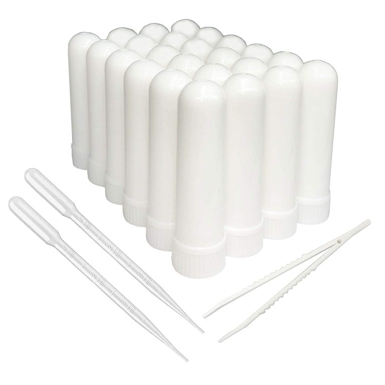 Essential Oil Aromatherapy Blank plastic tubes (Includes 24 Blank plastic tubes+36 unscented wicks+2 Plastic Droppers+1 Plastic Tweezers)