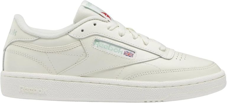 Reebok Women’s Club C 85 Sneaker, Chalk Chalk Light Sage, 8.5 UK