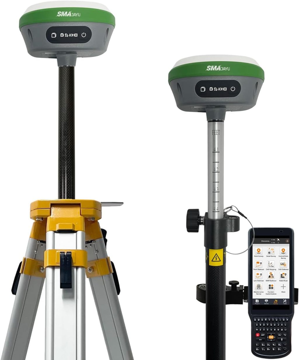Surveying Equipment, NOAA Certificated SMA26 GNSS IMU RTK GPS Rover Base Handheld Collector with Survey Software, 1408 Channels and 1cm Accuracy(Exclude Tripod&Pole) Surveying Equipment, NOAA Certificated SMA26 GNSS IMU RTK GPS Rover Base Handheld Collector with Survey Software, 1408 Channels and 1cm Accuracy(Exclude Tripod&Pole)