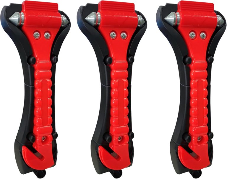 Car Window Breaker Hammer and Seat Belt Cutter 2-in-1, Emergency Escape Tool, Safety Glass Breaker, Automotive Safety Essentials and Accessories, 3 Packs