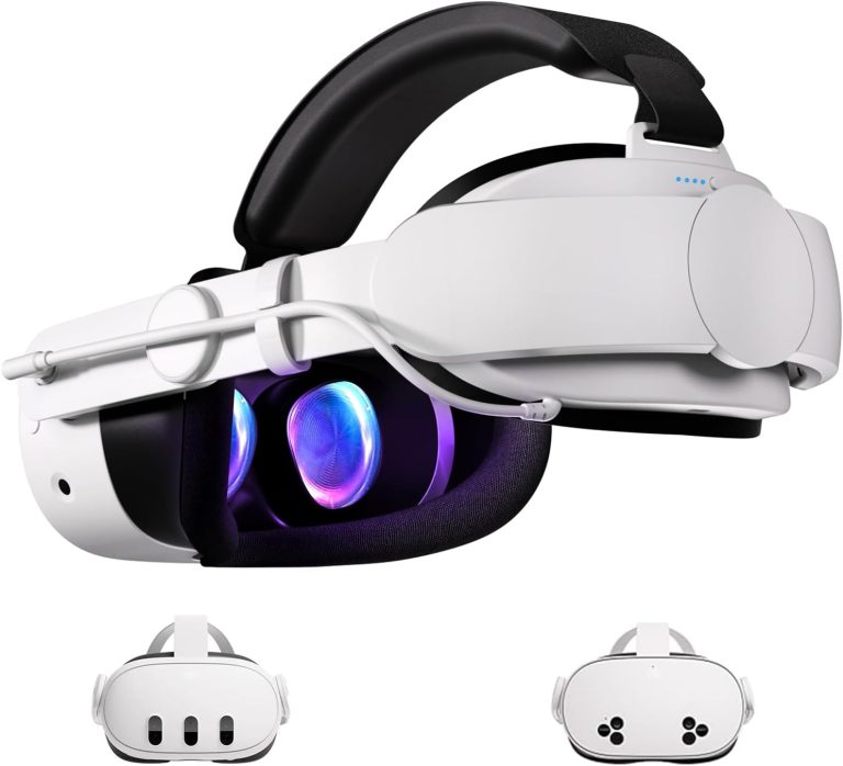 Head Strap with Battery Compatible with Meta/Oculus Quest 3S/Quest 3, 10000mAh Fast Charging Detachable Battery Pack Extend 5-7H Playtime, Comfort Adjustable Elite Strap Replacement Accessories