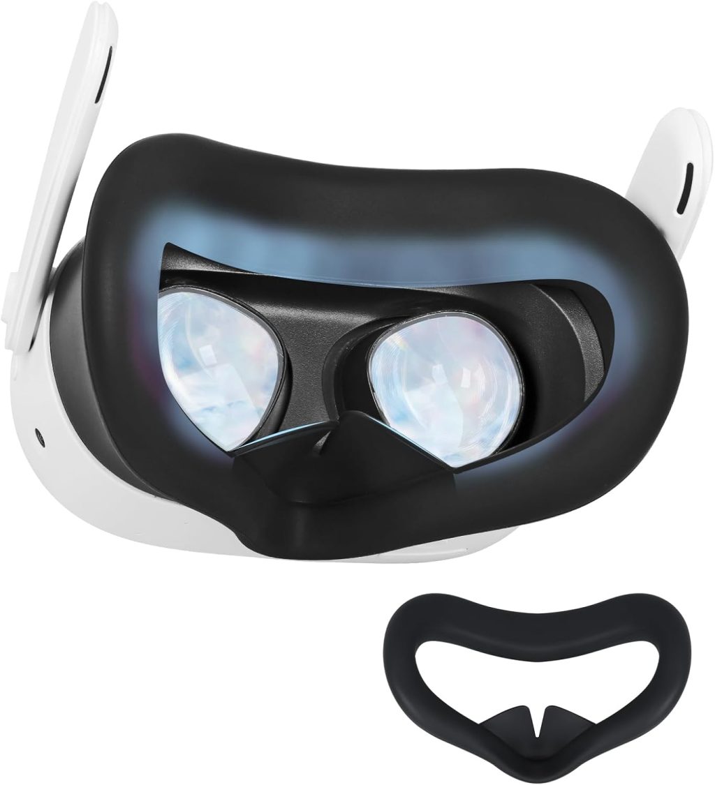 VR Silicone Face Pad for Meta/Quest 3S, Sweatproof Silicone Face Pad for Quest 3S Headset, Washable Lightproof Face Cushion VR Silicone Accessories Compatible with Quest 3S(Black-Q3s) VR Silicone Face Pad for Meta/Quest 3S, Sweatproof Silicone Face Pad for Quest 3S Headset, Washable Lightproof Face Cushion VR Silicone Accessories Compatible with Quest 3S(Black-Q3s)