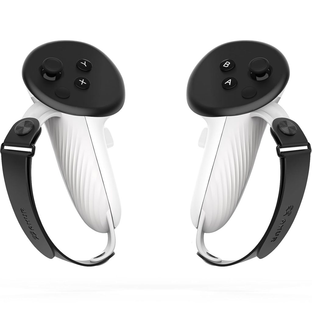 AMVR Controller Grips Compatible with Meta/Oculus Quest 3S/Quest 3, Silicone Accessories Non-Slip Handle Cover, Adjustable Soft Hand Strap Fits Small and Medium Hands (Not Fit Official Charging Dock Battery) AMVR Controller Grips Compatible with Meta/Oculus Quest 3S/Quest 3, Silicone Accessories Non-Slip Handle Cover, Adjustable Soft Hand Strap Fits Small and Medium Hands (Not Fit Official Charging Dock Battery)