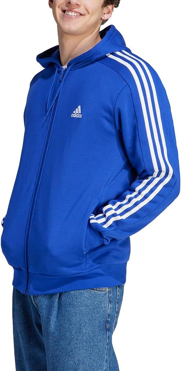 adidas Men’s Essentials 3-Stripes Fleece Full Zip Hoodie adidas Men’s Essentials 3-Stripes Fleece Full Zip Hoodie