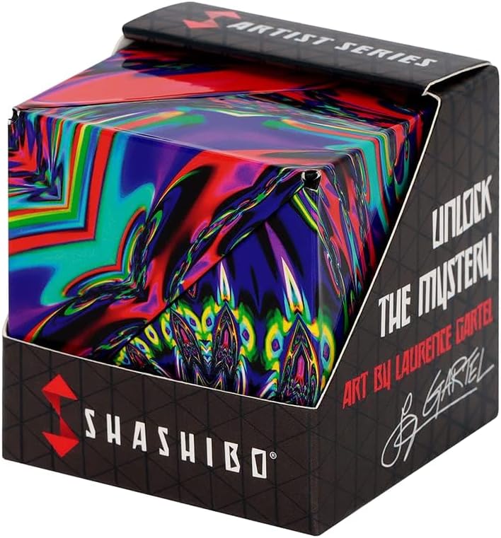 SHASHIBO Shape Shifting Box – Award-Winning, Patented Fidget Cube w/ 36 Rare Earth Magnets – Transforms Into Over 70 Shapes, Download Fun in Motion Toys Mobile App (Artist Series – Chaos)