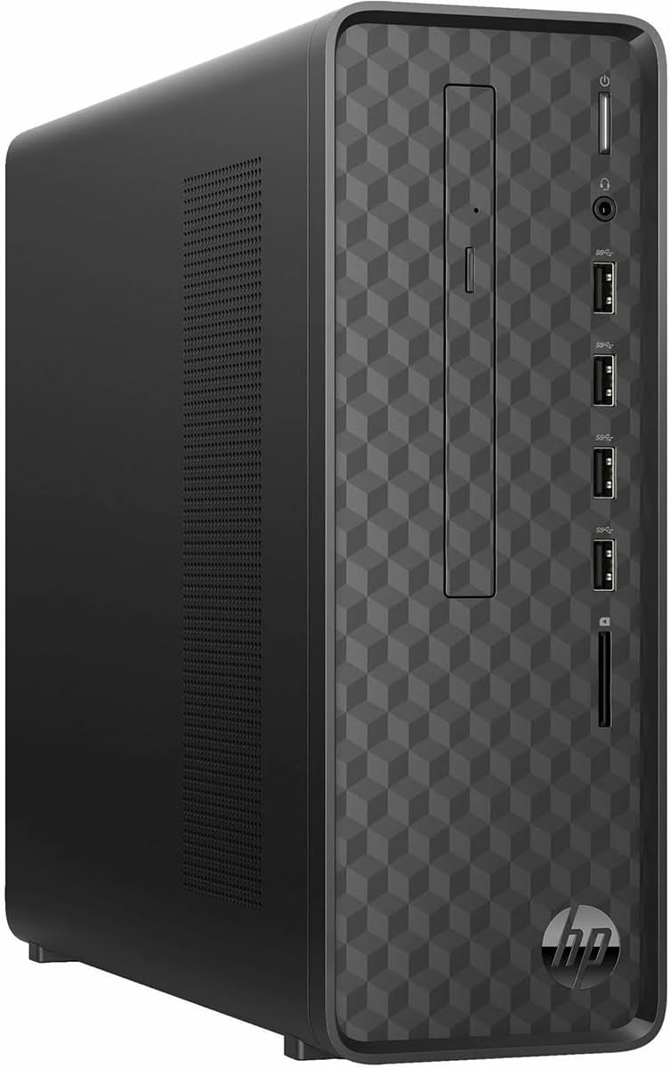 hp Slim Desktop, Intel Celeron Processor J4025, 8 GB DDR4-2400 SDRAM Memory, Intel UHD Graphics 600, Finish in Dark Black, Windows 11 Home, S01-aF2011