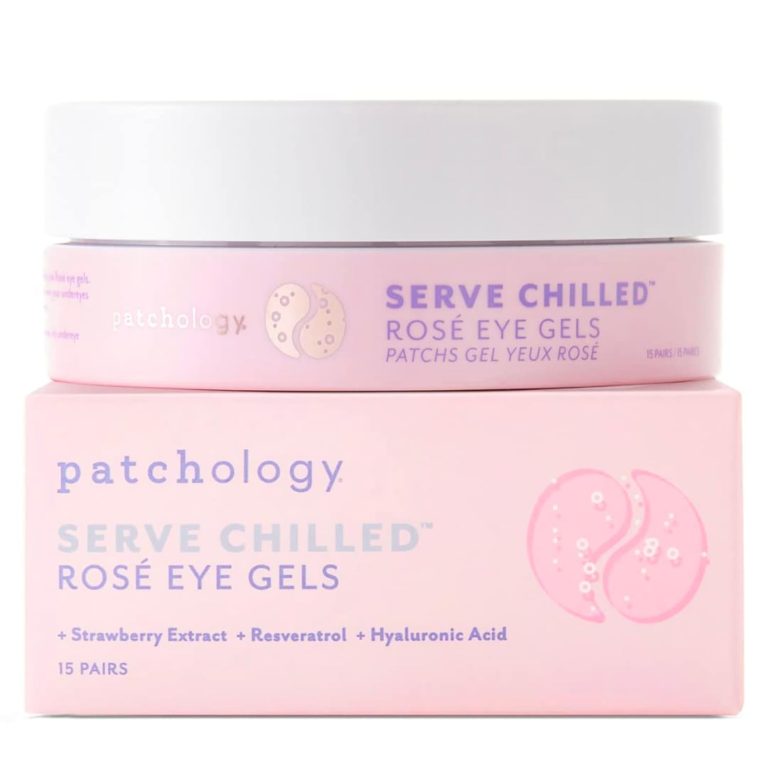 Patchology Serve Chilled Rosé Eye Gels – Eye Patches for Puffy eyes & Dark Circles, Gel Eye Patches, Under Eye Mask w/Hyaluronic Acid, Eye Treatment Products & Mini Beauty Products (15 Pairs/Jar)