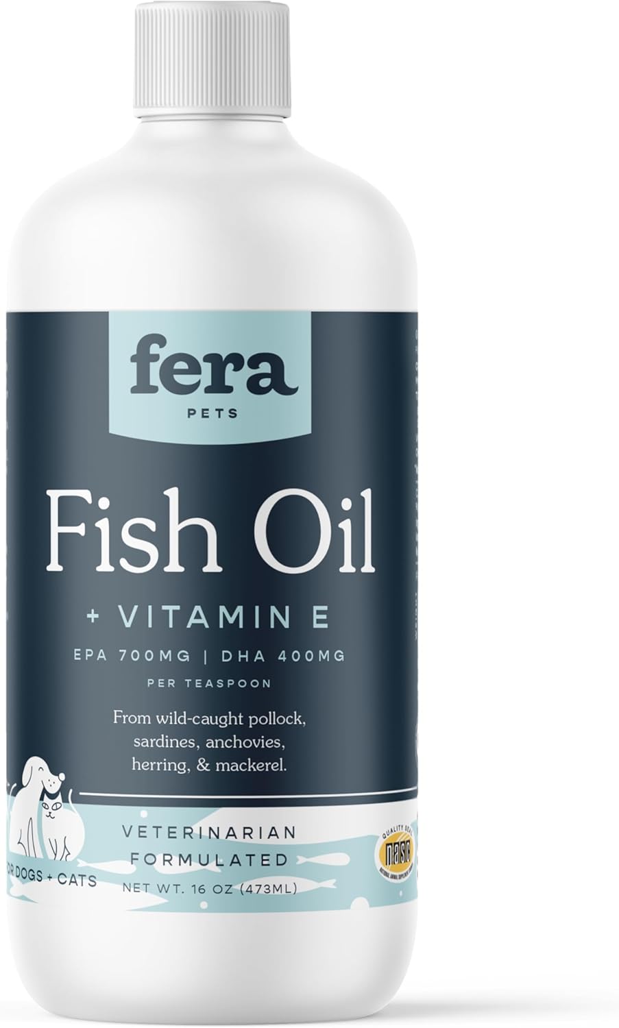 Fera Pet Organics Fish Oil for Dogs & Cats – 16oz, 96 Servings – Vet Created – Liquid Fish Oil with Wild-Caught Fish -for Pet’s Skin, Immune & Brain Function Fera Pet Organics Fish Oil for Dogs & Cats – 16oz, 96 Servings – Vet Created – Liquid Fish Oil with Wild-Caught Fish -for Pet’s Skin, Immune & Brain Function