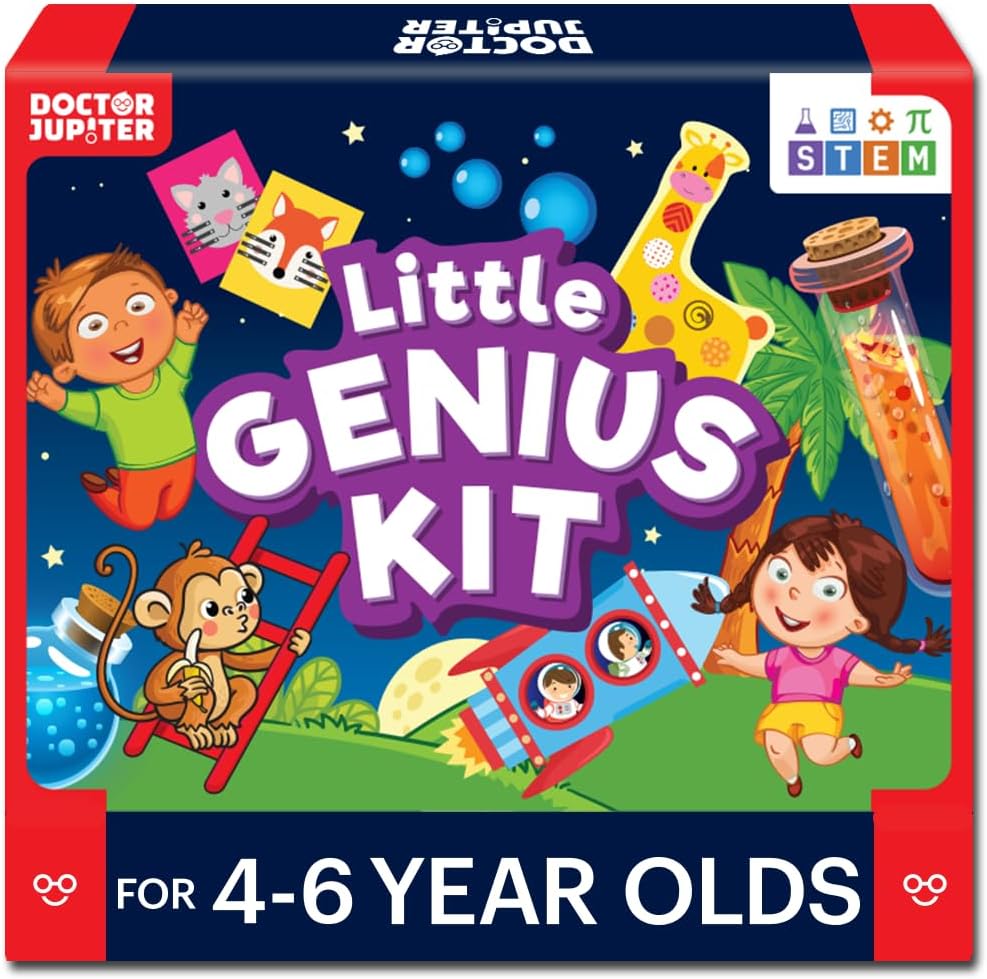 Doctor Jupiter Little Genius Kit for Boys & Girls 4-6 Year Olds | Educational Toys for 4-5-6 | Learning Toys for Toddlers | Preschool Learning Activities | STEM Toys | Science Experiments Doctor Jupiter Little Genius Kit for Boys & Girls 4-6 Year Olds | Educational Toys for 4-5-6 | Learning Toys for Toddlers | Preschool Learning Activities | STEM Toys | Science Experiments