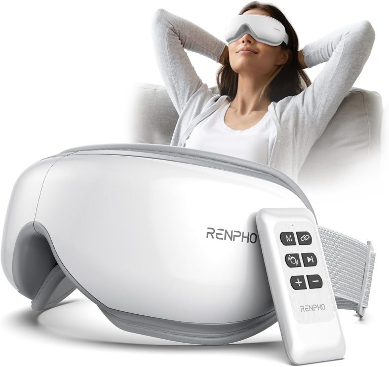 RENPHO Eye Massager, New Year Birthday Gifts for Women Men, Eyeris 1 Eye Massager FSA HSA for Migraine, Sleep Eye Mask with Heat, Remote for Eye Strain Relief, Reduce Stye Eye, Head Massager Scalp