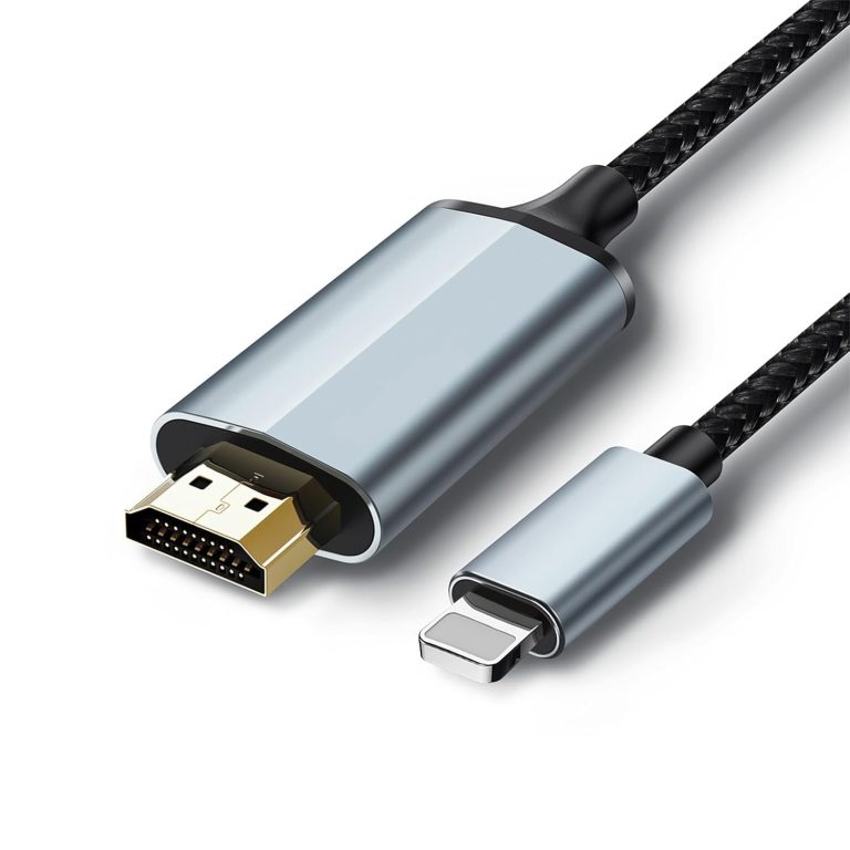 Lightning to HDMI Adapter, HDMI Cable for iPhone to TV Compatible with iPhone14, 13, 12, 11 & YouTube to TV Output with 1080P HD Display, Sync Video and Sound, Plug and Play (13.2FT, Grey)