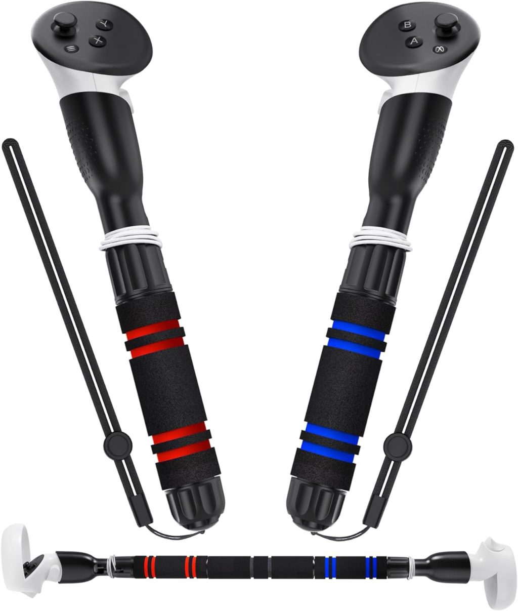 YOGES Handle Attachments Compatible with Meta Quest 3S/ Quest 3/ Oculus Quest 2/ Quest Pro/Rift S Controller Accessories, Dual Handles Extension Grips for Beat Saber Gorilla Tag Long Arms VR Games YOGES Handle Attachments Compatible with Meta Quest 3S/ Quest 3/ Oculus Quest 2/ Quest Pro/Rift S Controller Accessories, Dual Handles Extension Grips for Beat Saber Gorilla Tag Long Arms VR Games